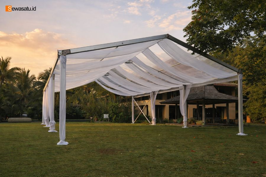 Setup tenda roder professional untuk event resmi di Bekasi dan Jakarta oleh SewaSatu