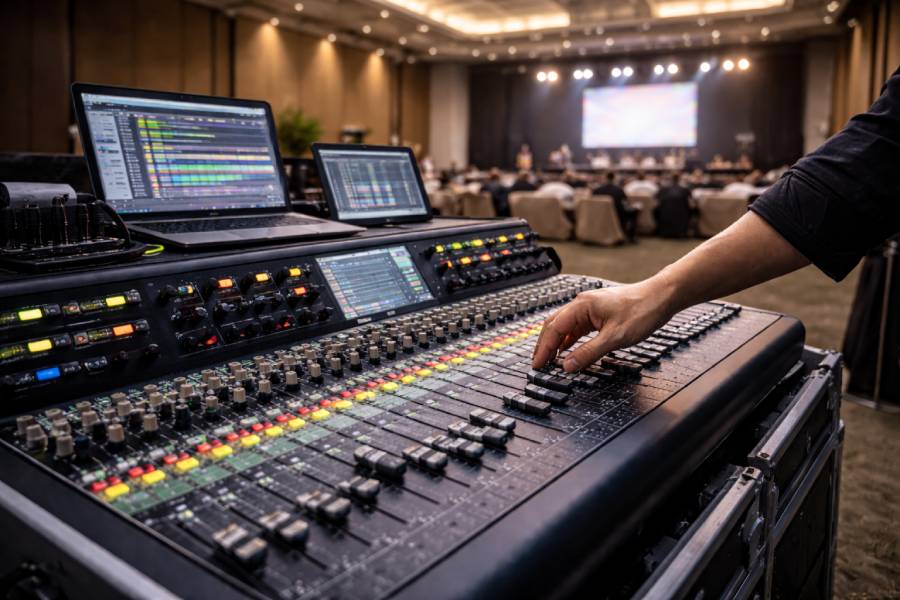 Mixer dan kontrol sound system dengan teknisi standby untuk event di Bekasi